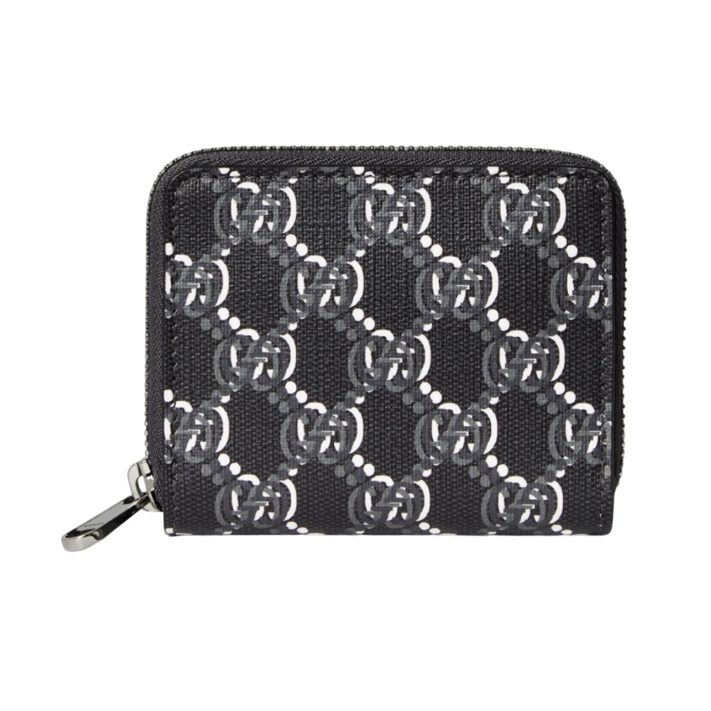 GUCCI Zip Around Wallet GG Shadow Dark Grey Supreme $510 Men Authentic NWT Box